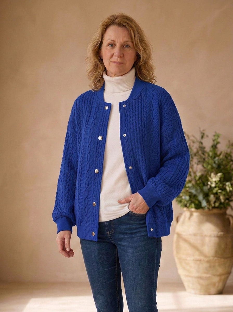 Button front cropped cardigan with a regular fit