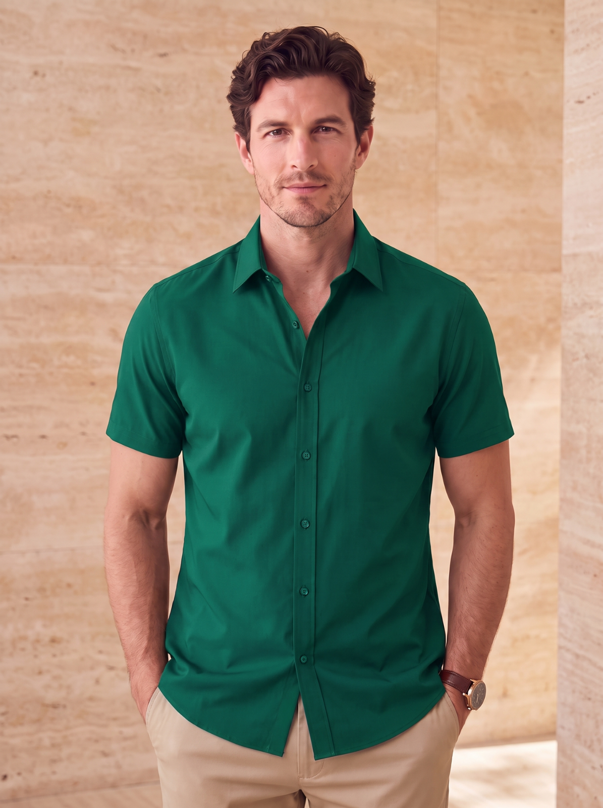 Men's short sleeve dress shirt