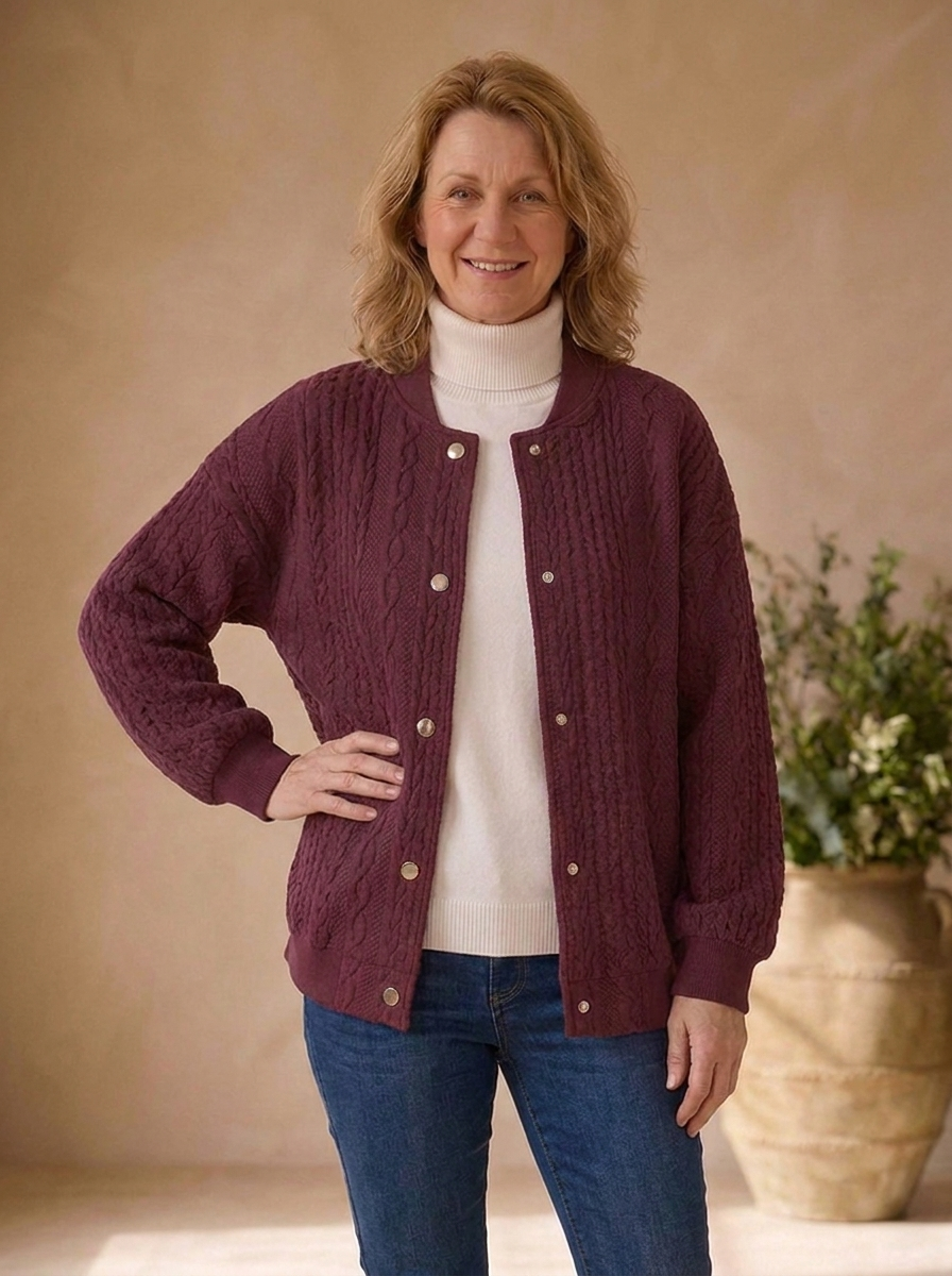 Cropped knit cardigan designed for versatile styling
