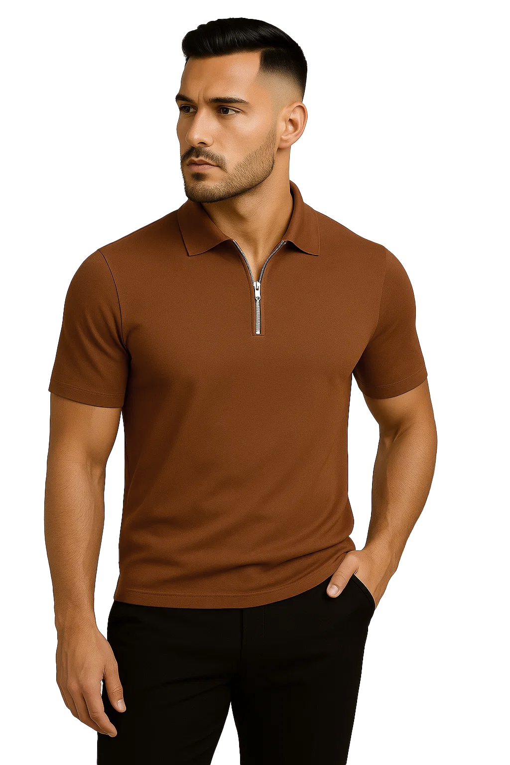 Polo Zippé | Léo – Moka