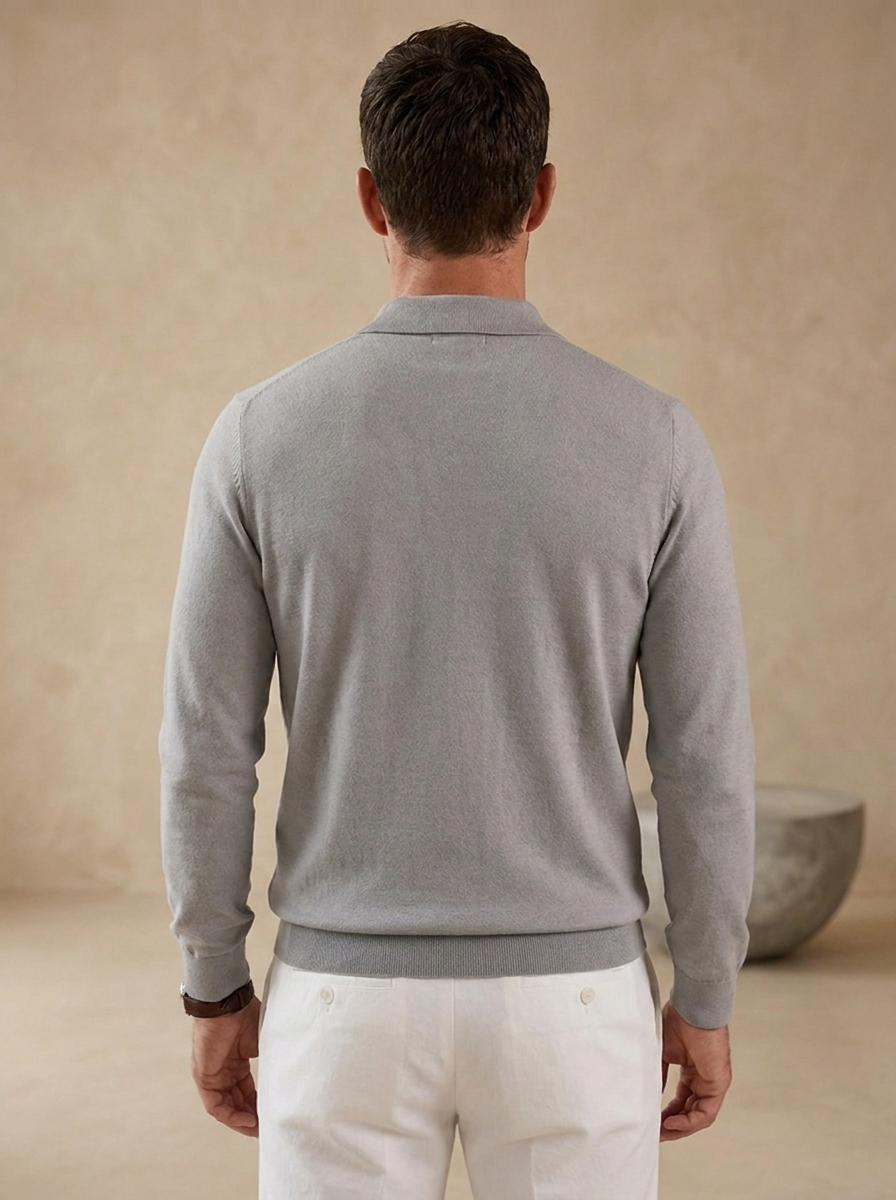 Quarter zip polo with a regular fit