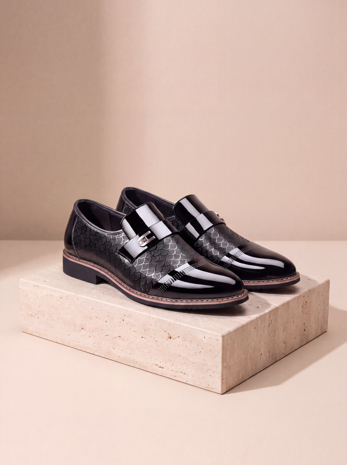 Men's patent leather dress shoes