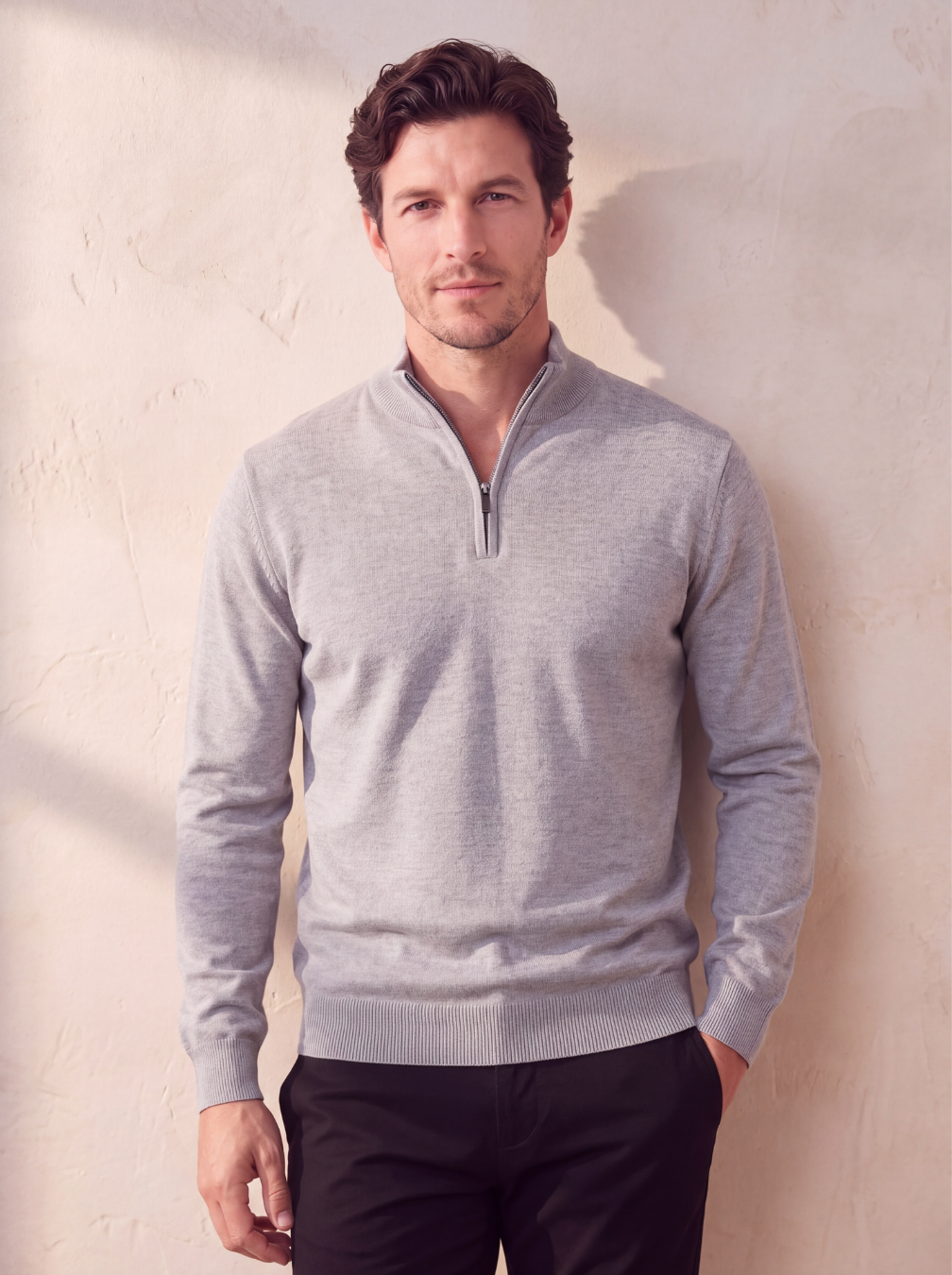 Wool blend jumper slim fit men
