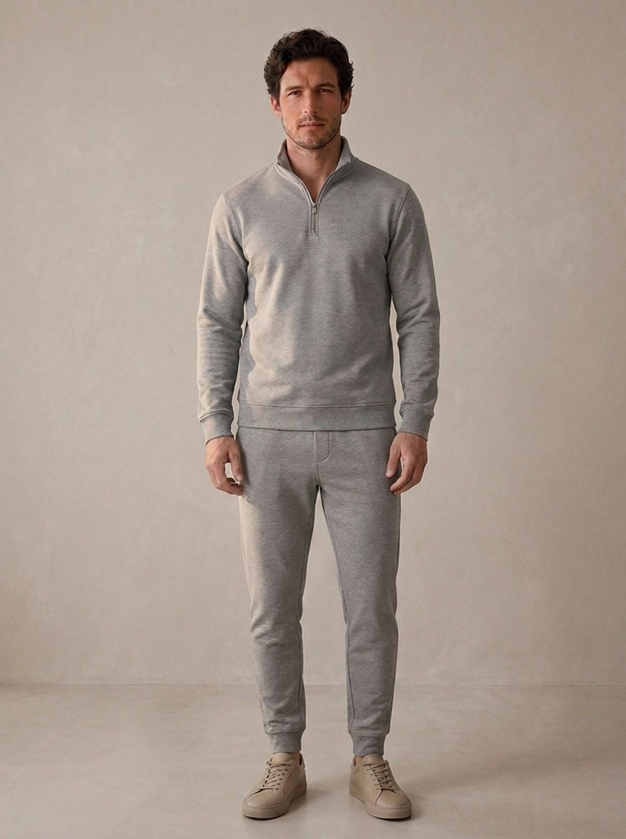 Matching tracksuit with drawstring trousers