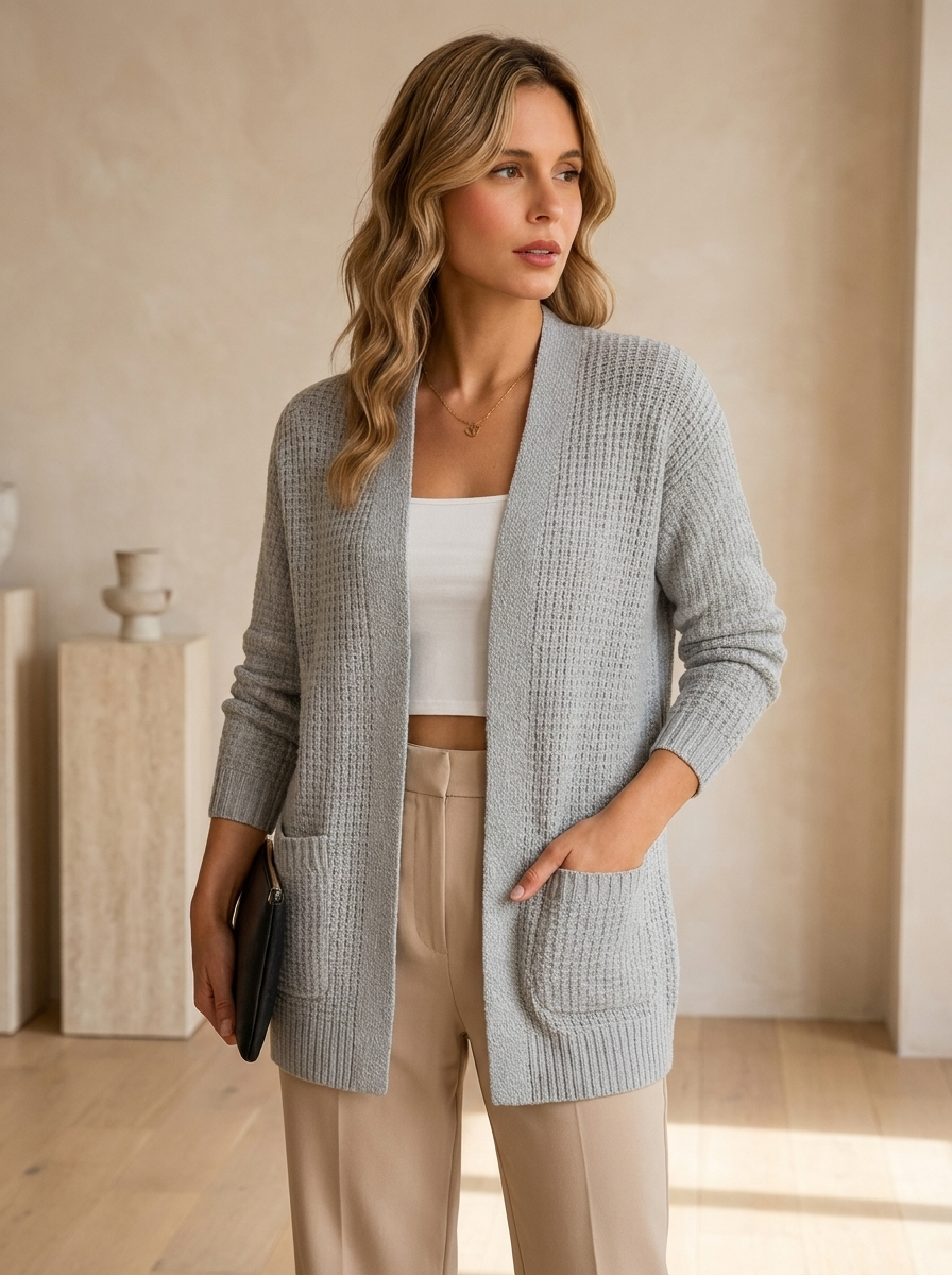 Casual cardigan designed for layering