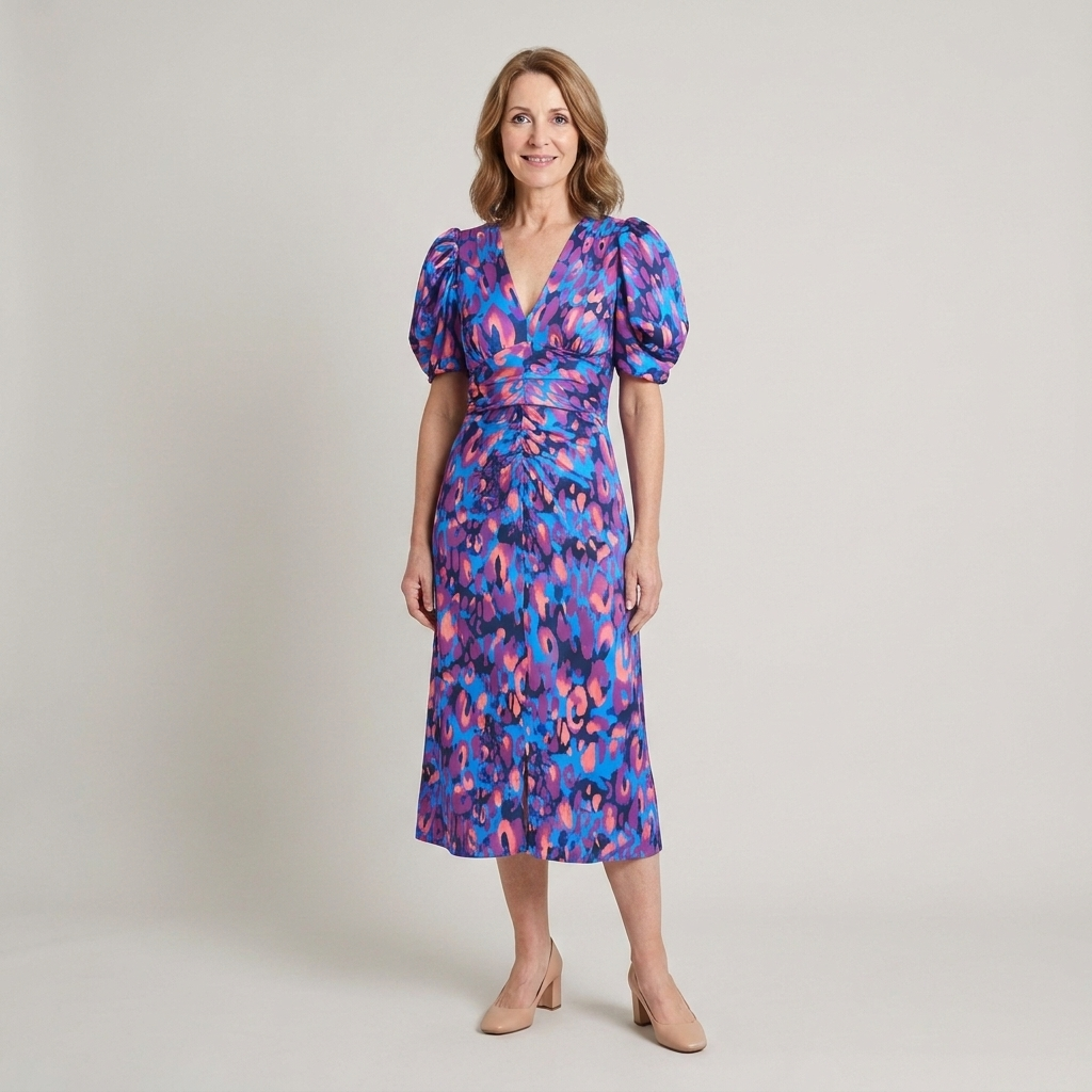 Everyday printed dress with short sleeves and a relaxed silhouette for casual occasions