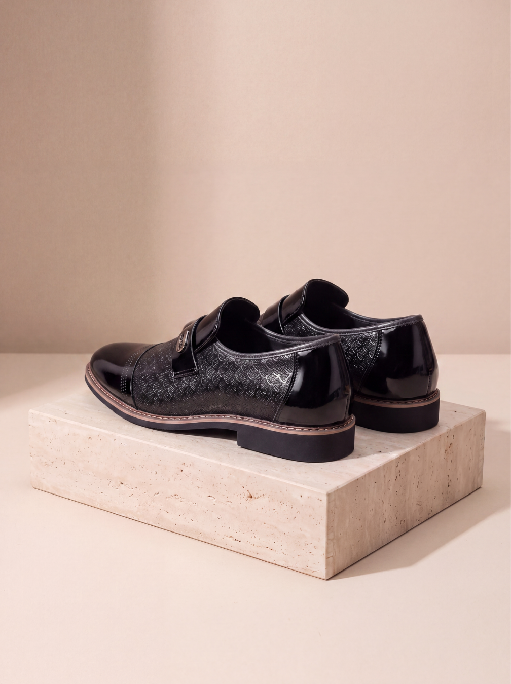 Patent leather slip-on shoes men