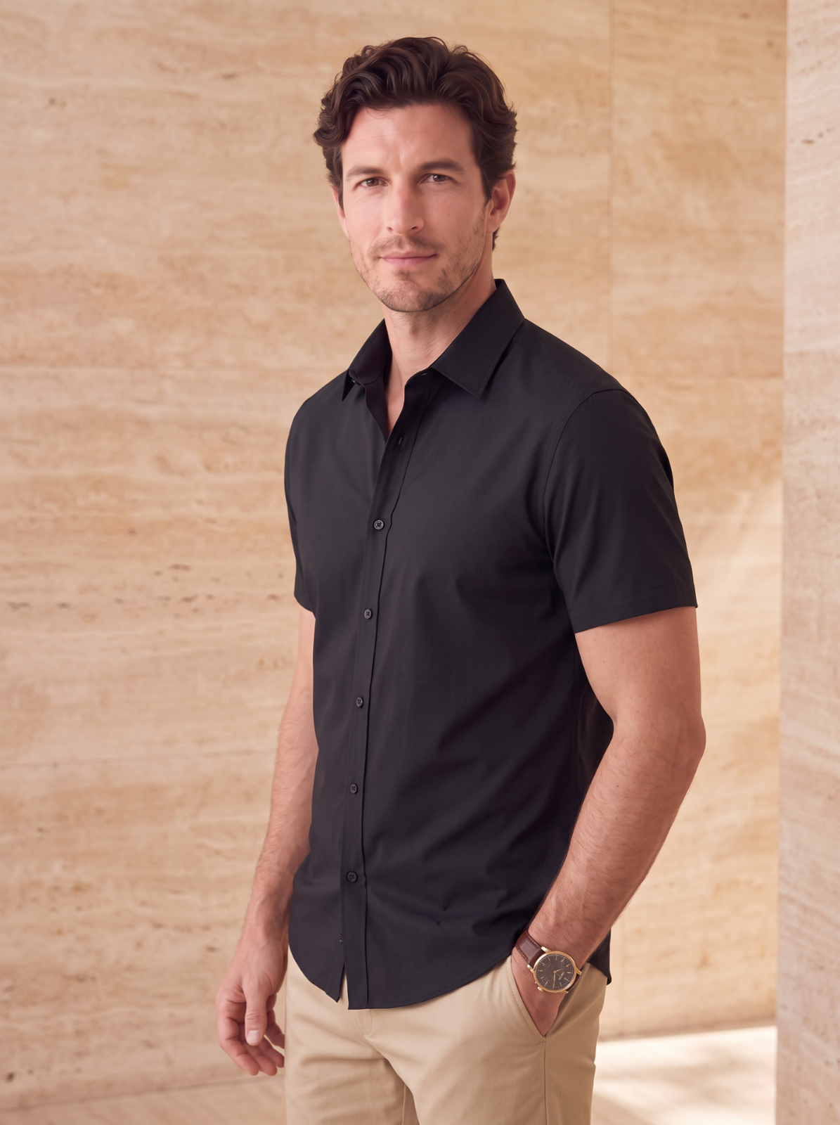 Men's short sleeve business shirt