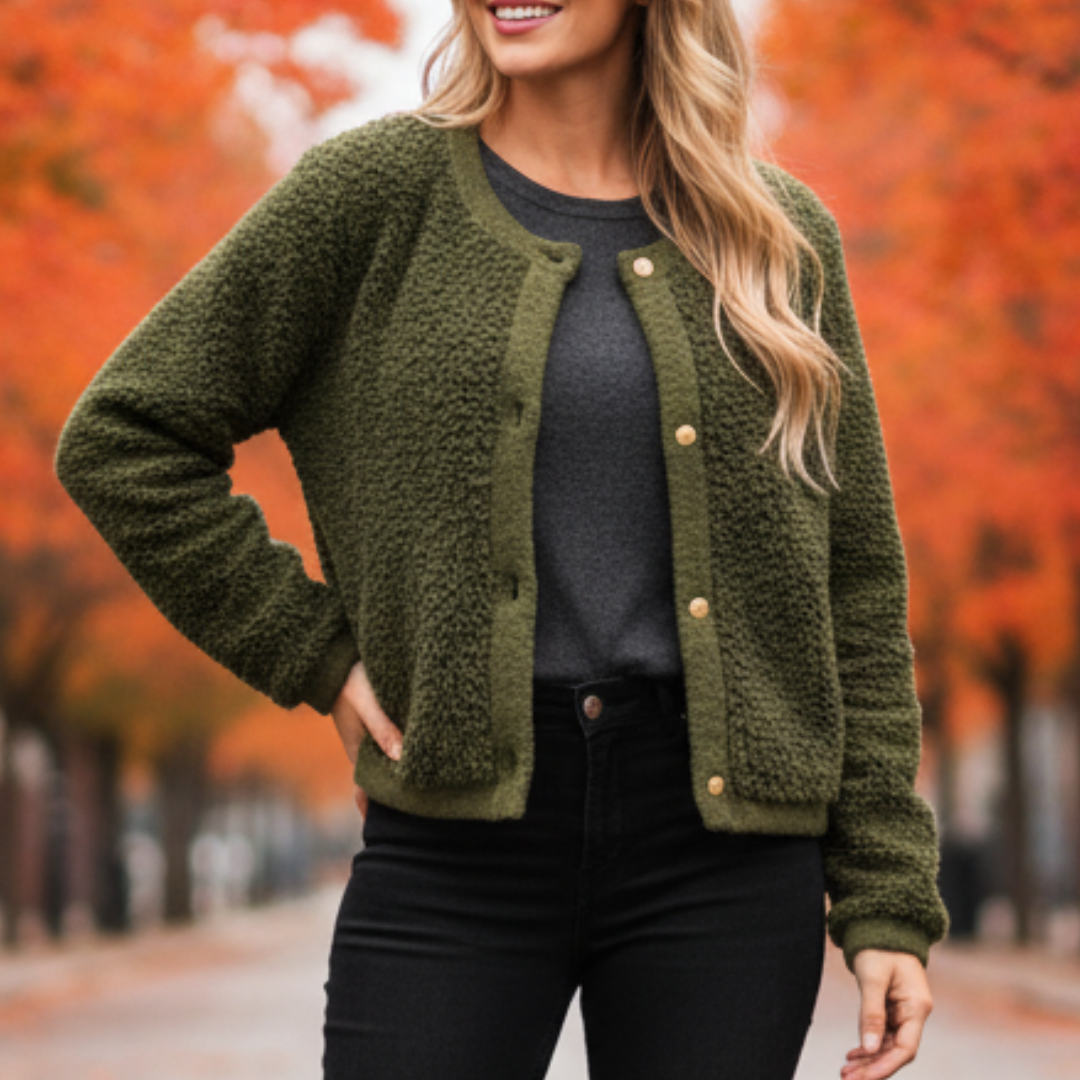 Textured fleece jacket casual wear for women