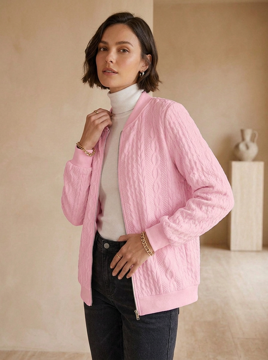 Casual cable knit cardigan for versatile styling
