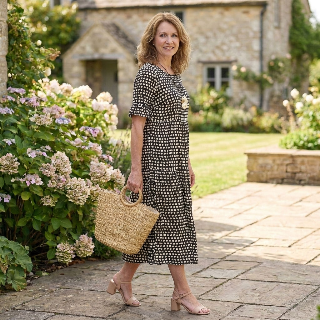 Women's midi dress with clean silhouette