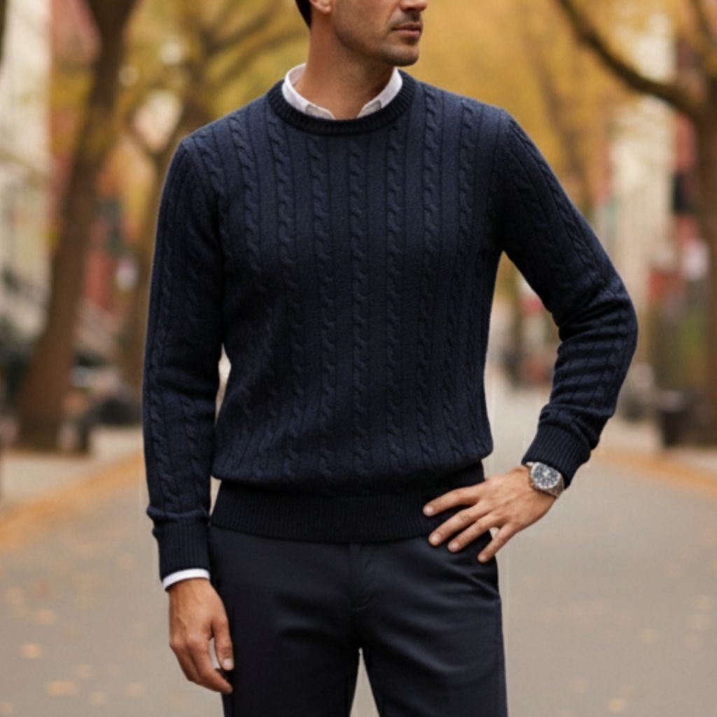 Pull à Motif Torsadé Homme