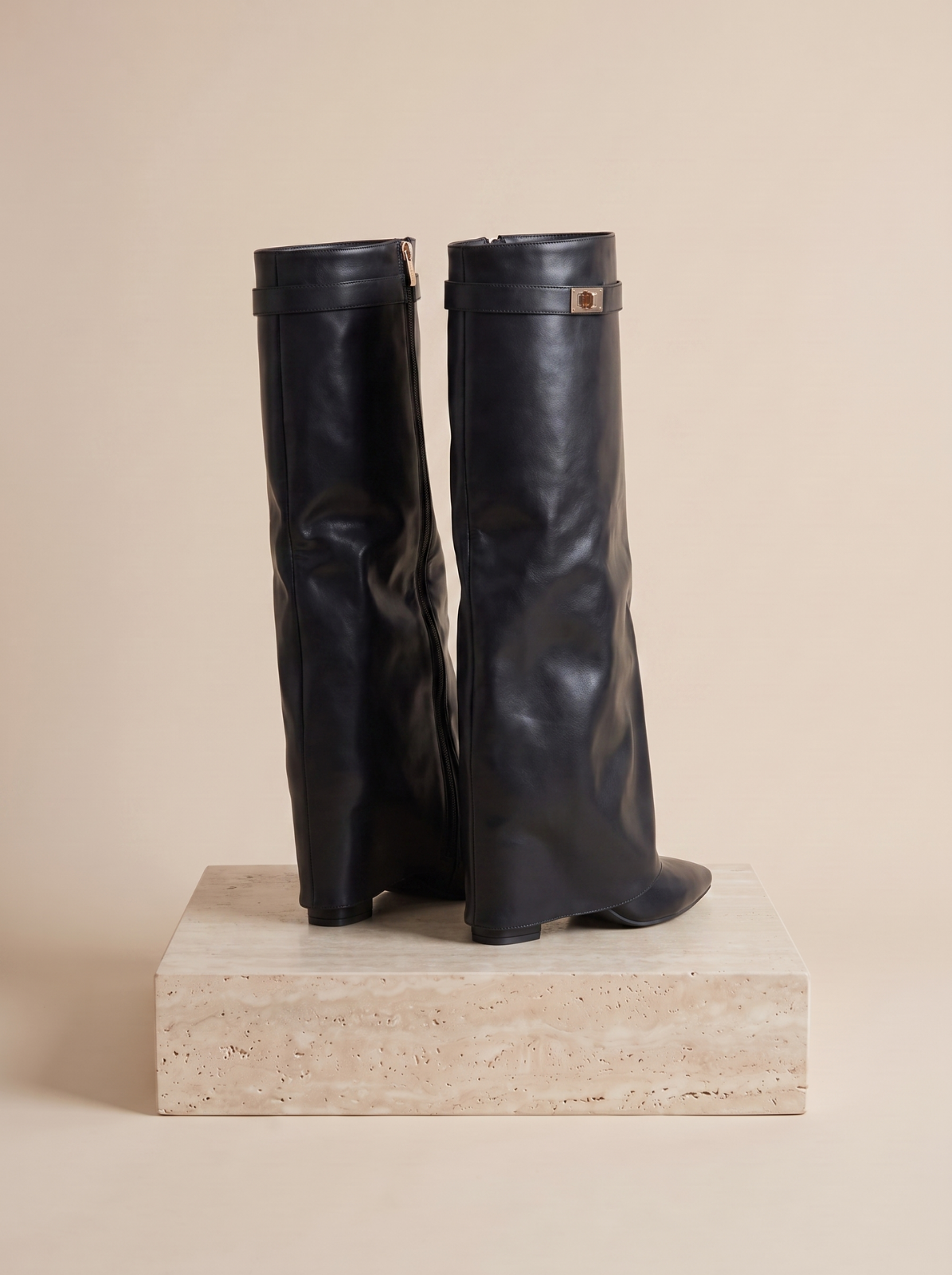 High cut suede boots women