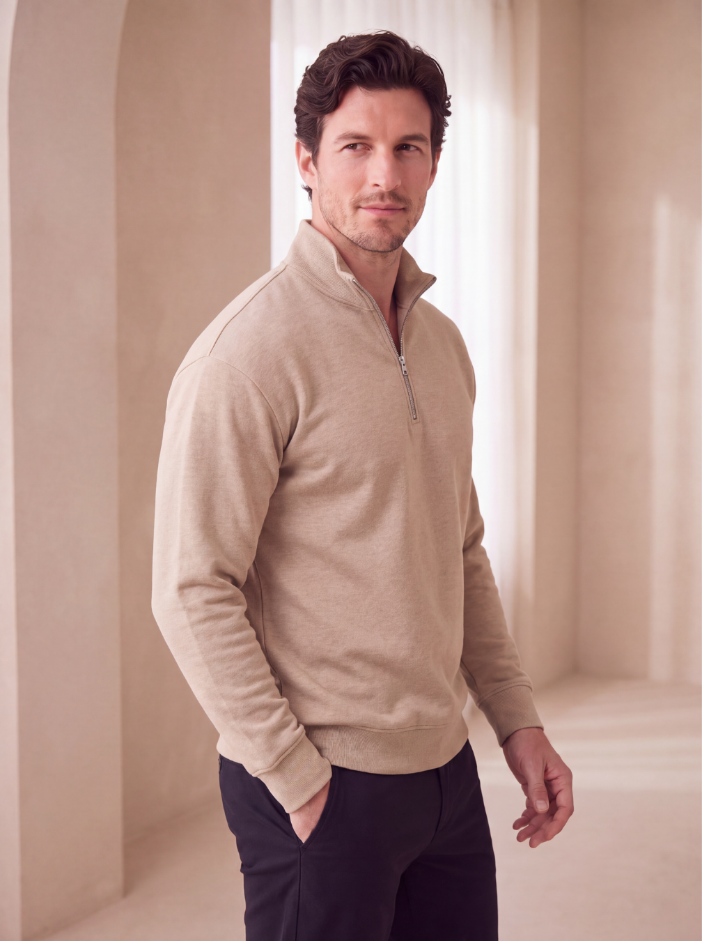 Wool blend jumper for men