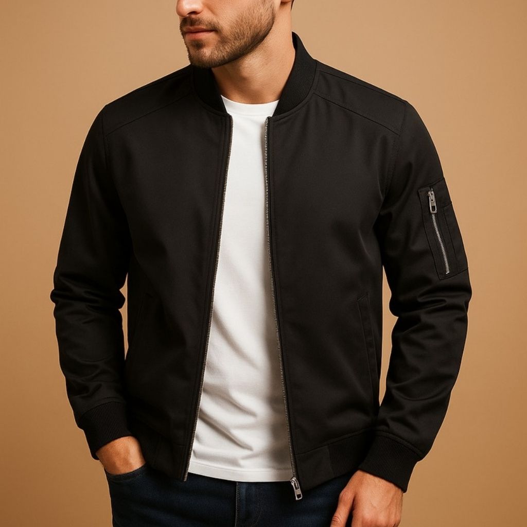 Blouson Bombardier à Fermeture Zippée Homme