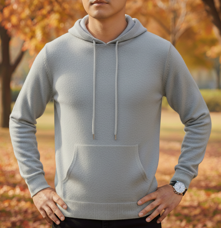 Pull à Capuche en Maille pour Homme
