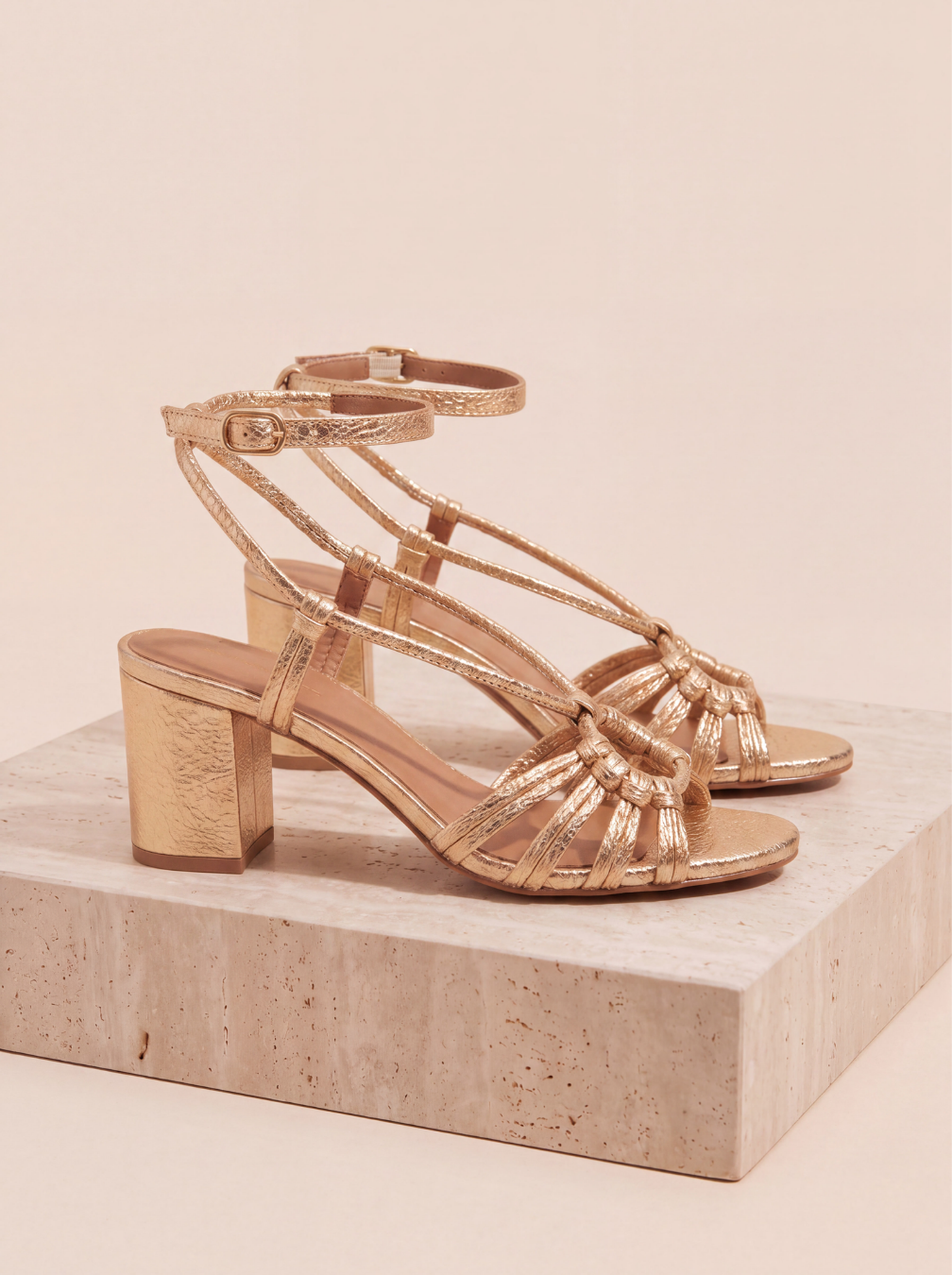 Suede block heel sandals women