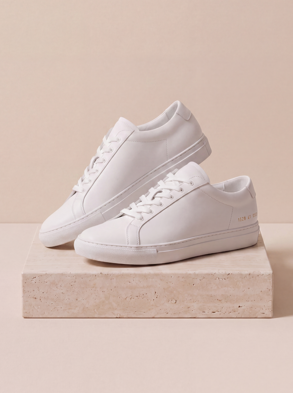 Leather lace-up trainers for men