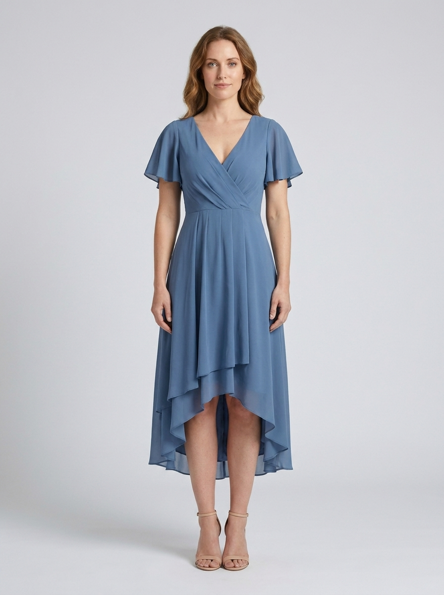 Short sleeve dress with a simple silhouette