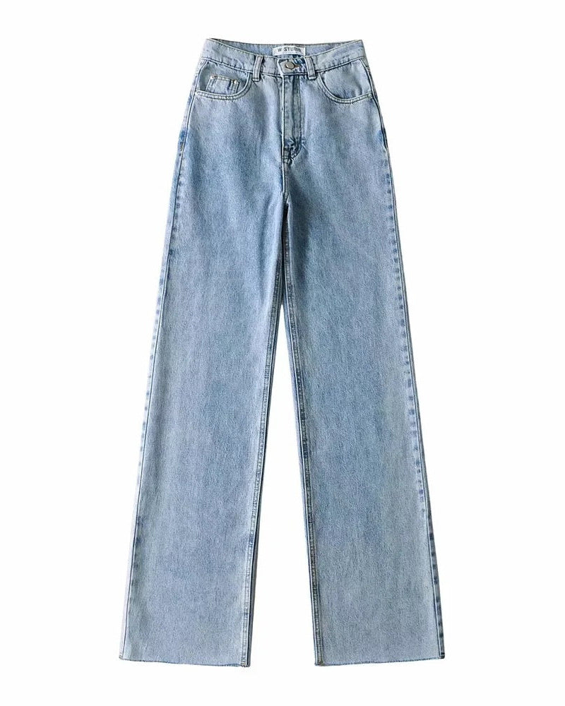 Wide leg denim trousers for everyday outfits