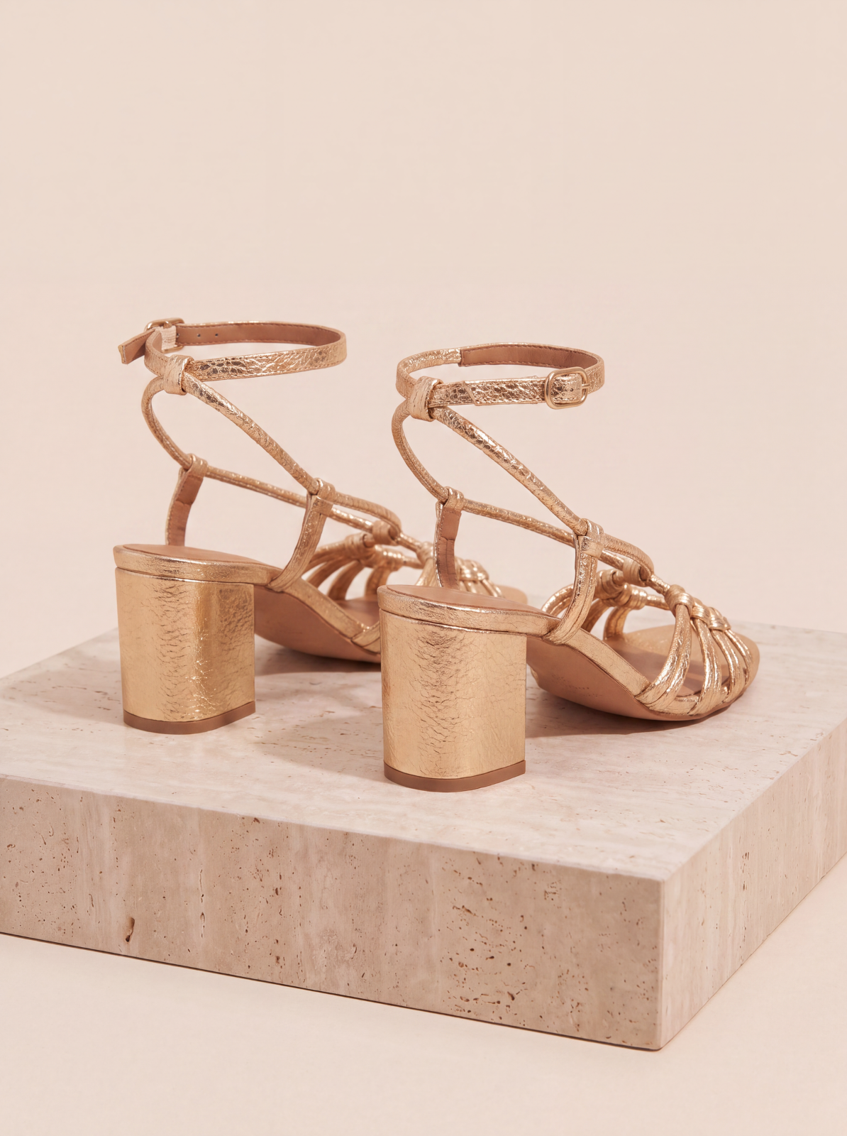 Suede block heel sandals for women