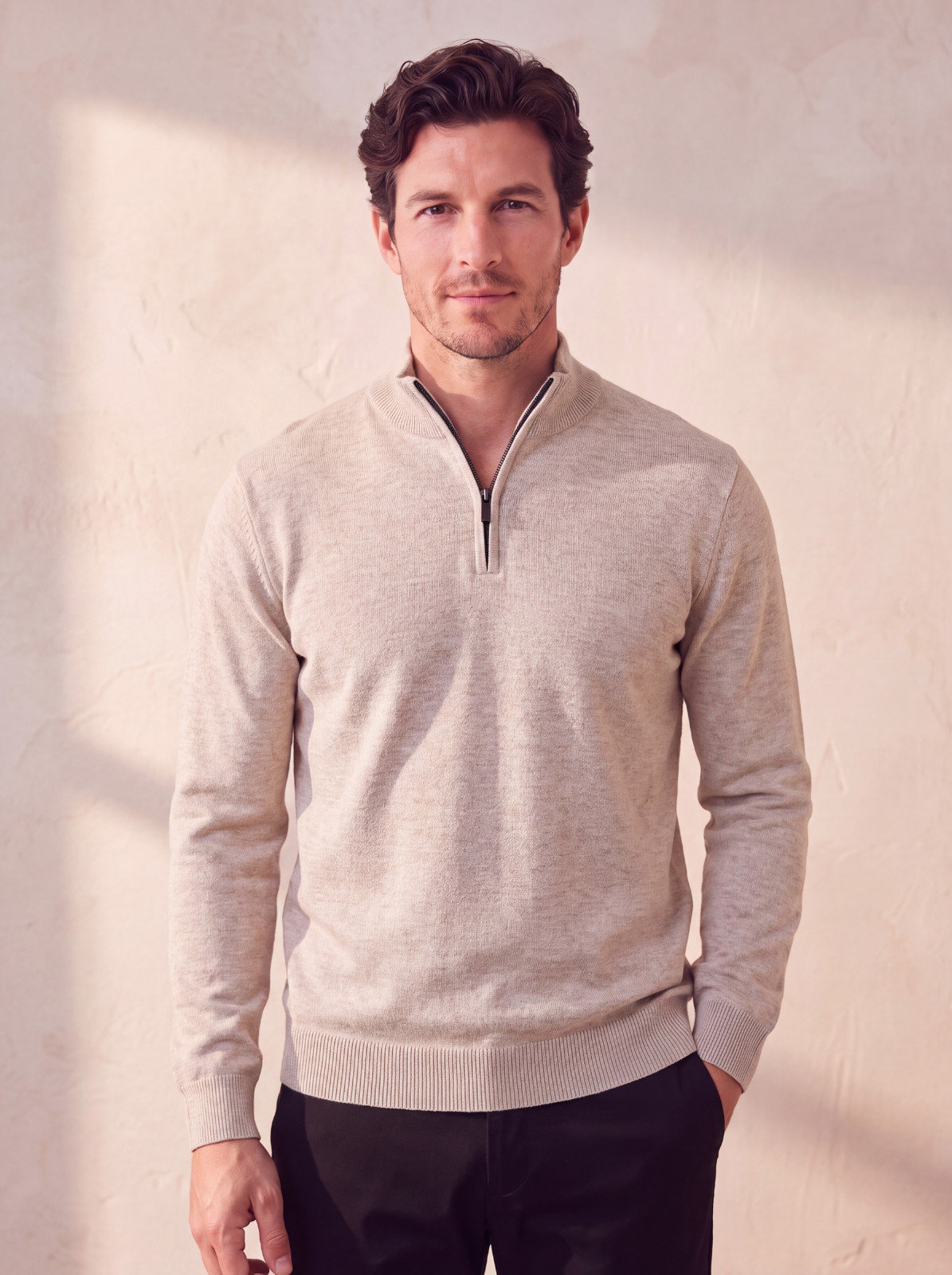 Slim fit wool jumper men