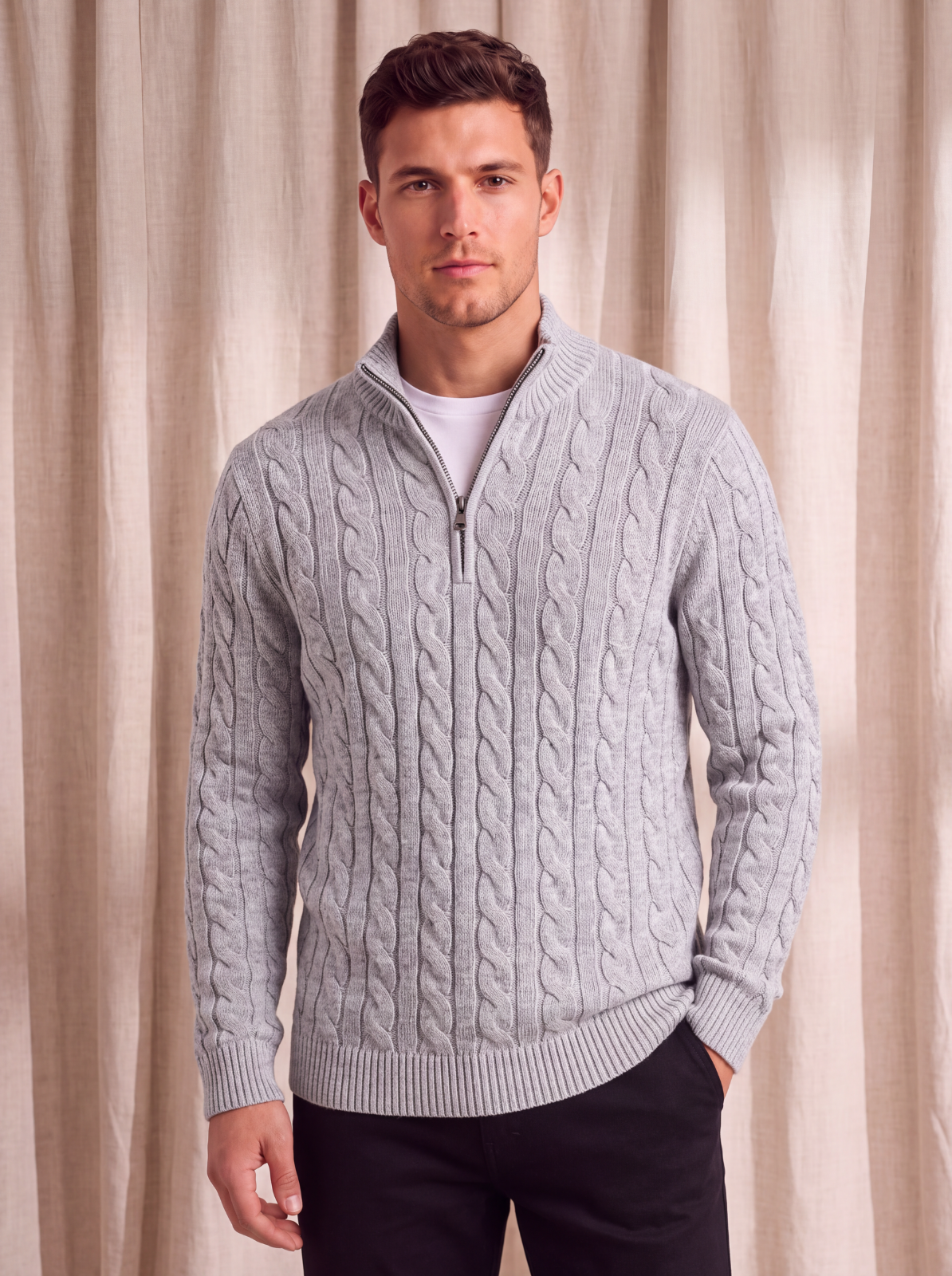 Men's cable knit sweater