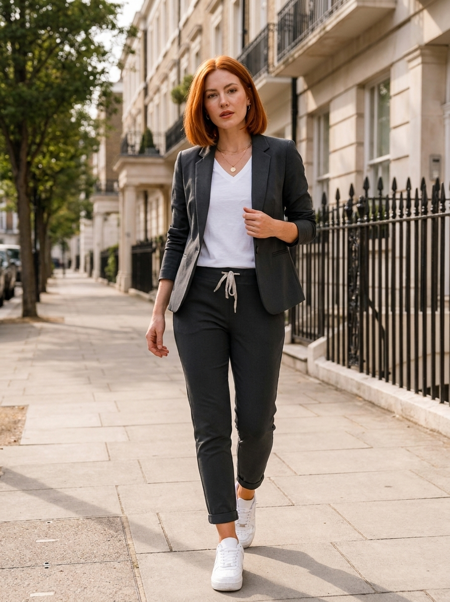 Women's tailored outfit designed for office wear and everyday outings