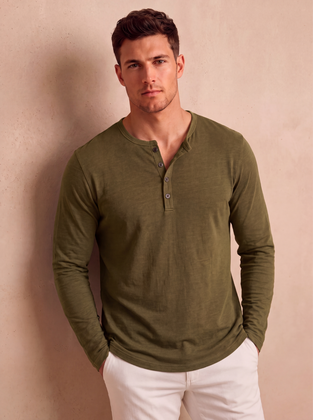 Men's slim fit Henley shirt