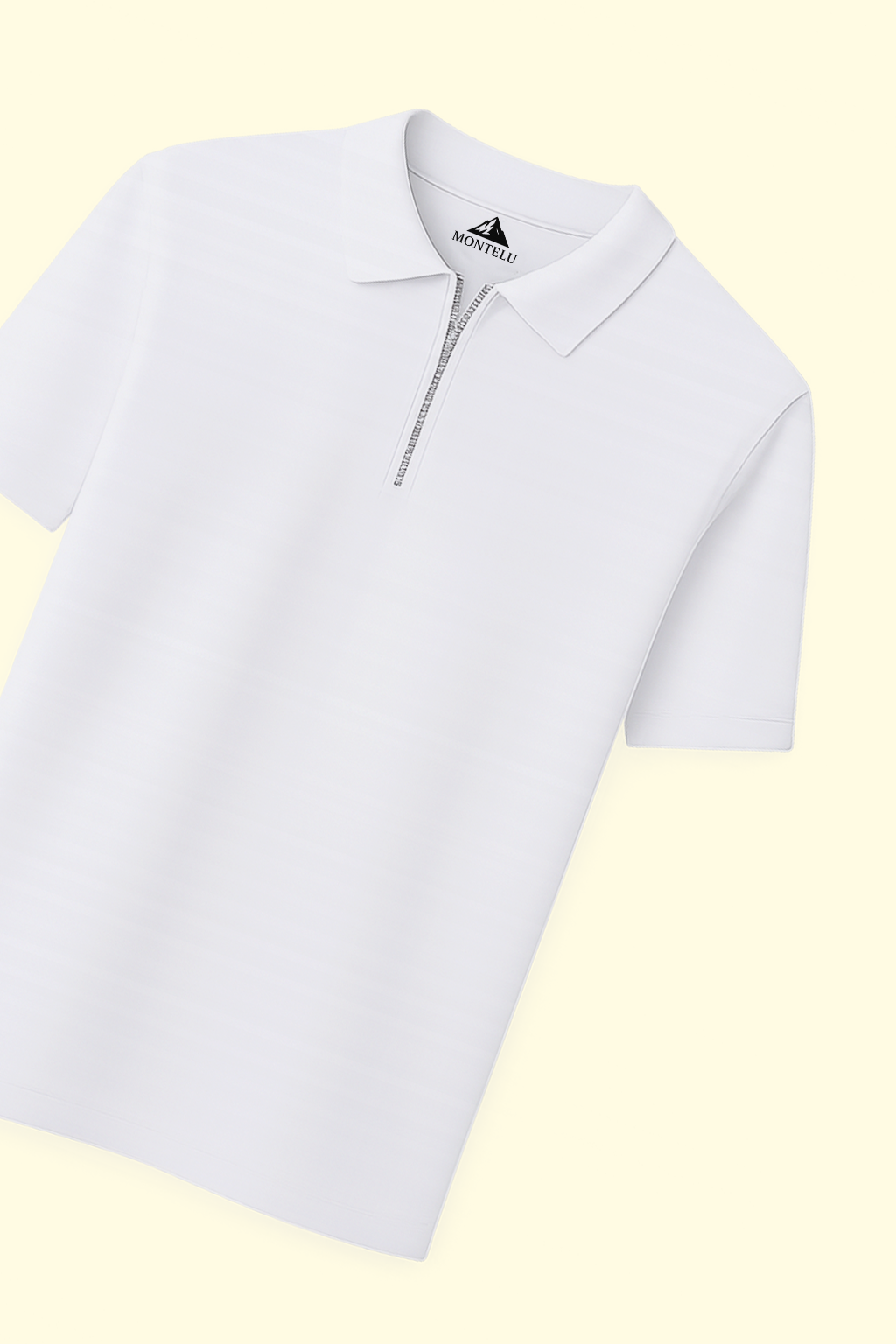 Polo Zippé Beau – Blanc