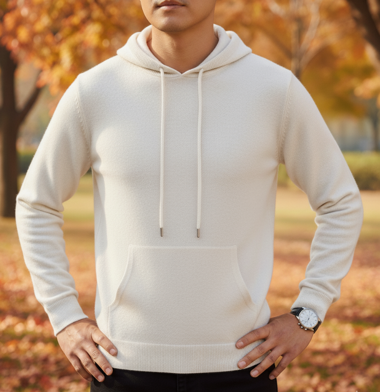 Pull à Capuche en Maille pour Homme