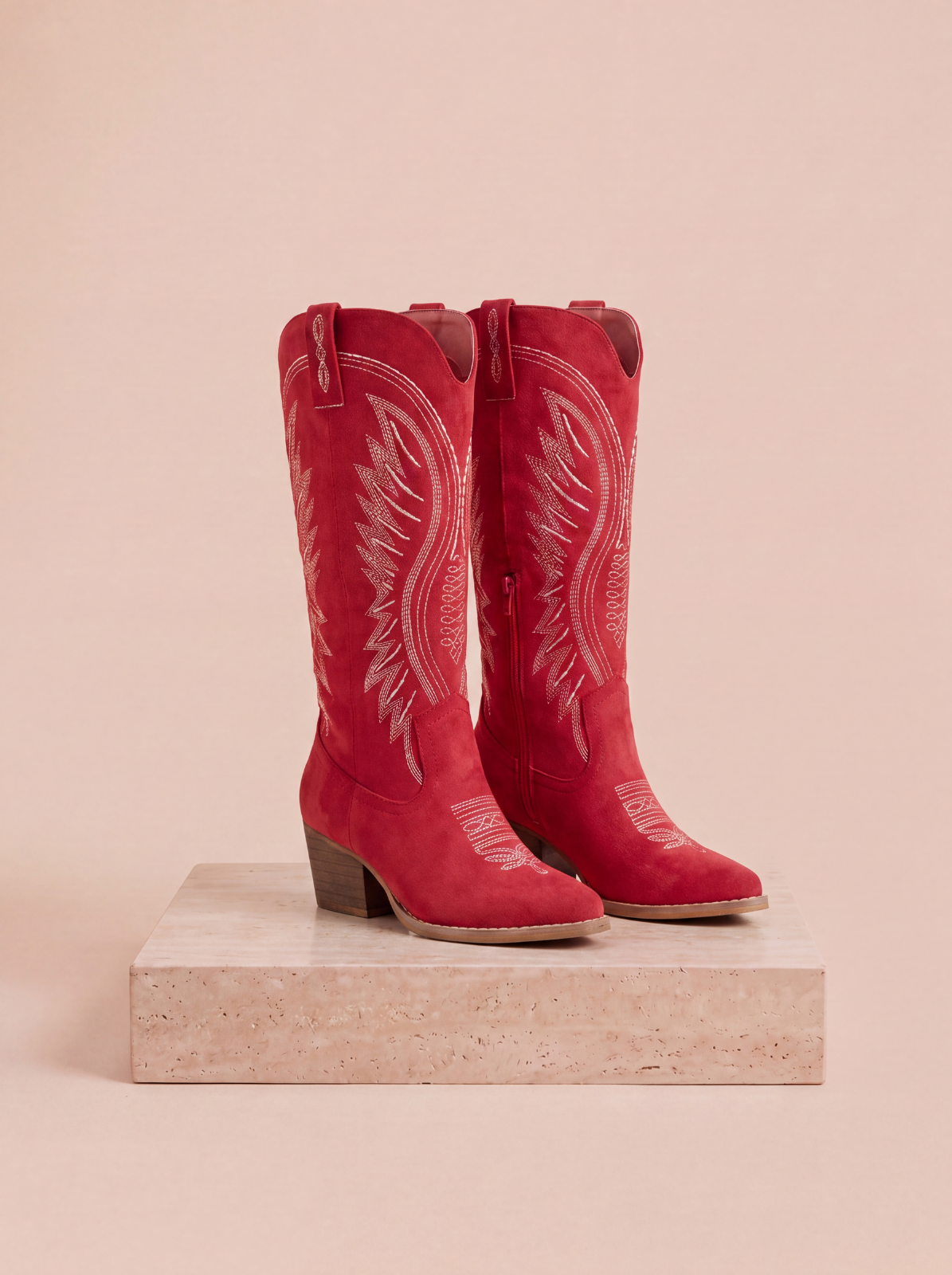Suede western boots for women