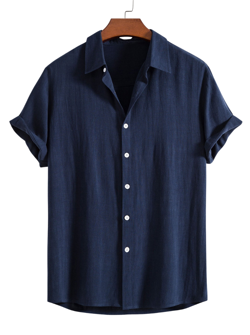 Button shirt with matching full-length trousers