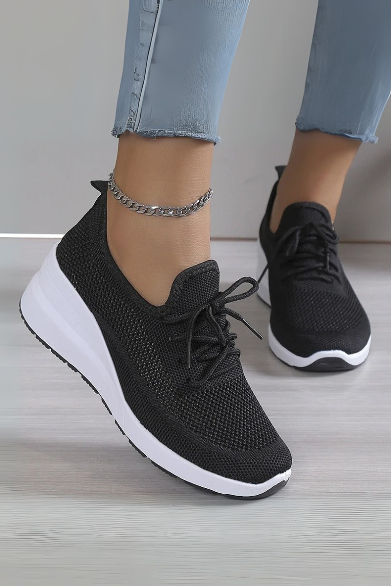 Mesh trainers with platform sole for women streetwear style