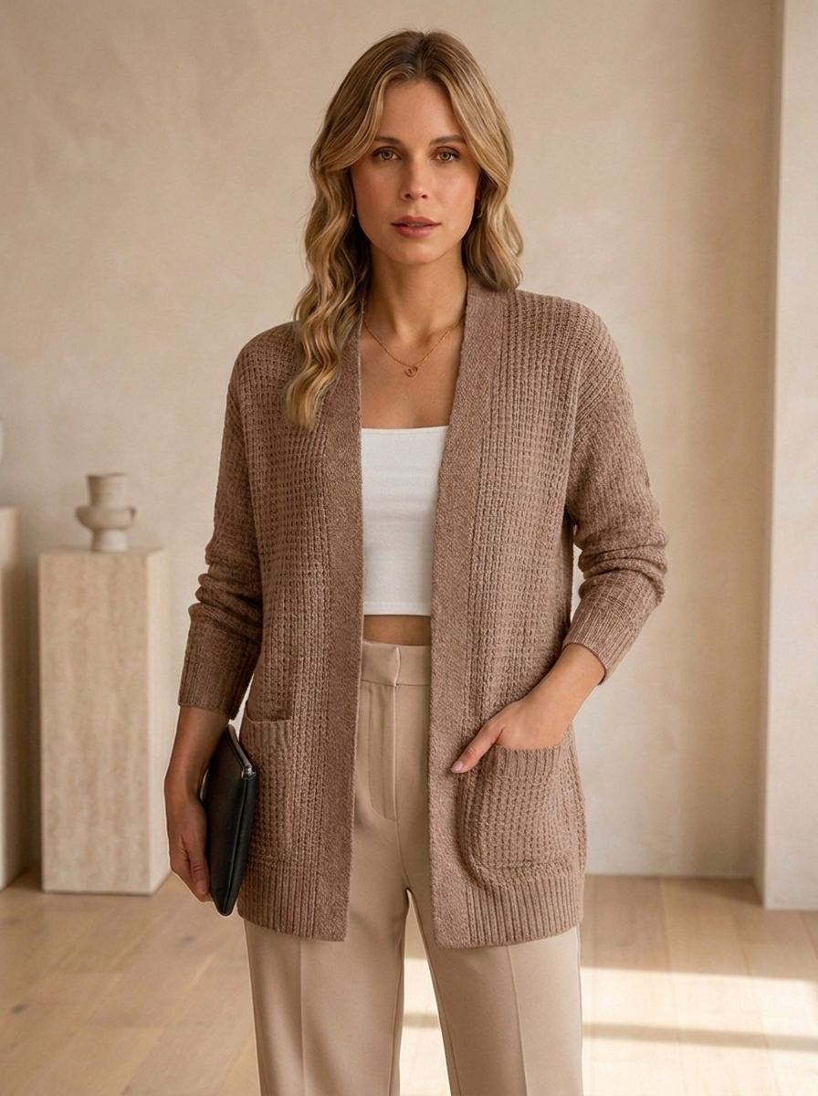 Long sleeve cardigan for travel and leisure