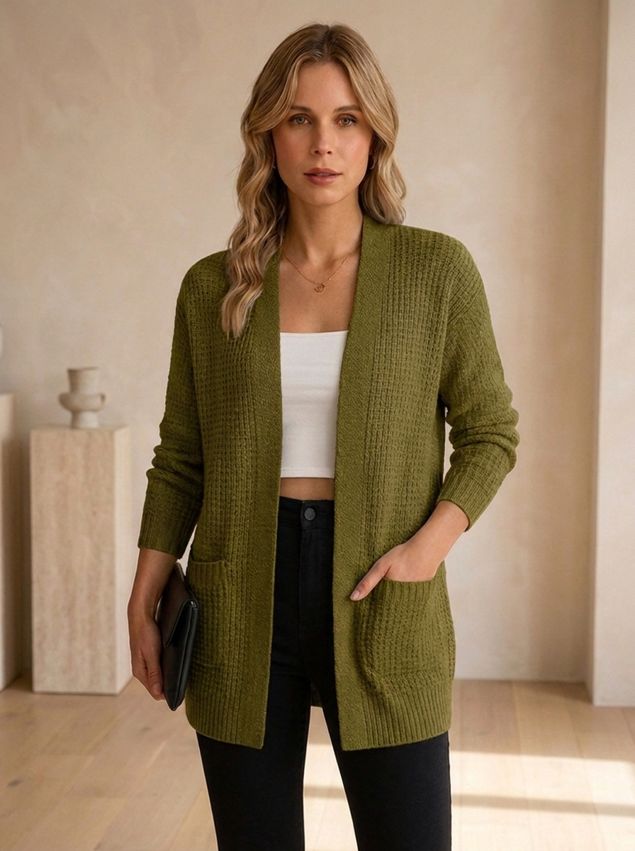 Knit cardigan with a relaxed silhouette