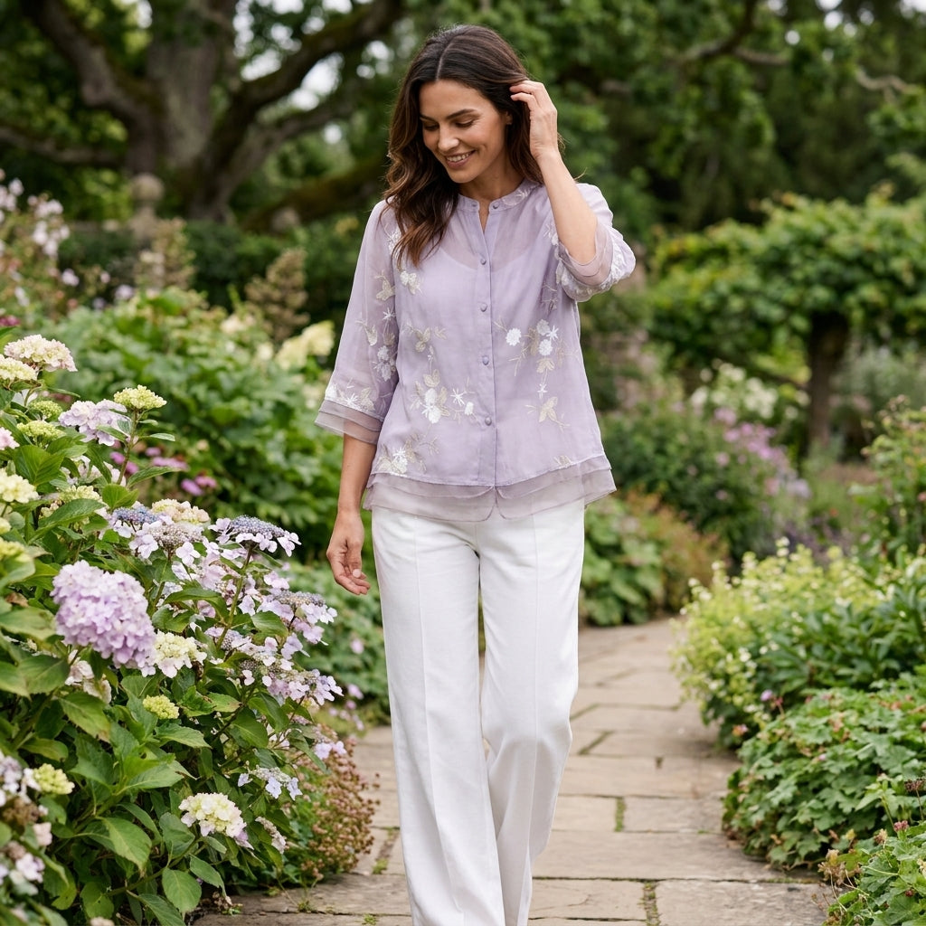 Ladies embroidered blouse for casual and social wear
