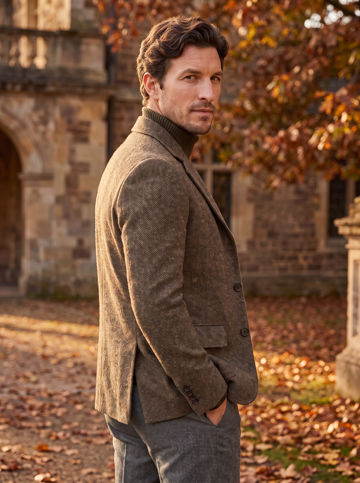 Men's smart casual tweed jacket
