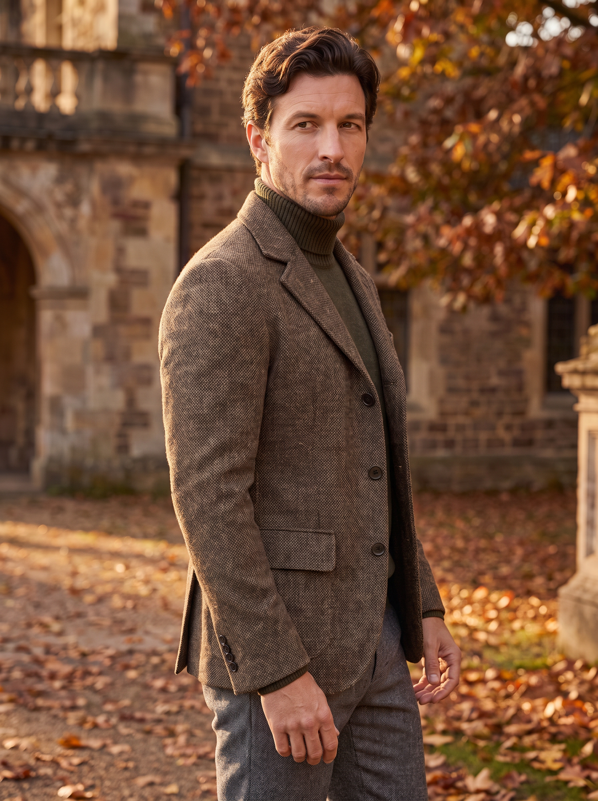 Men's textured tweed blazer for fall