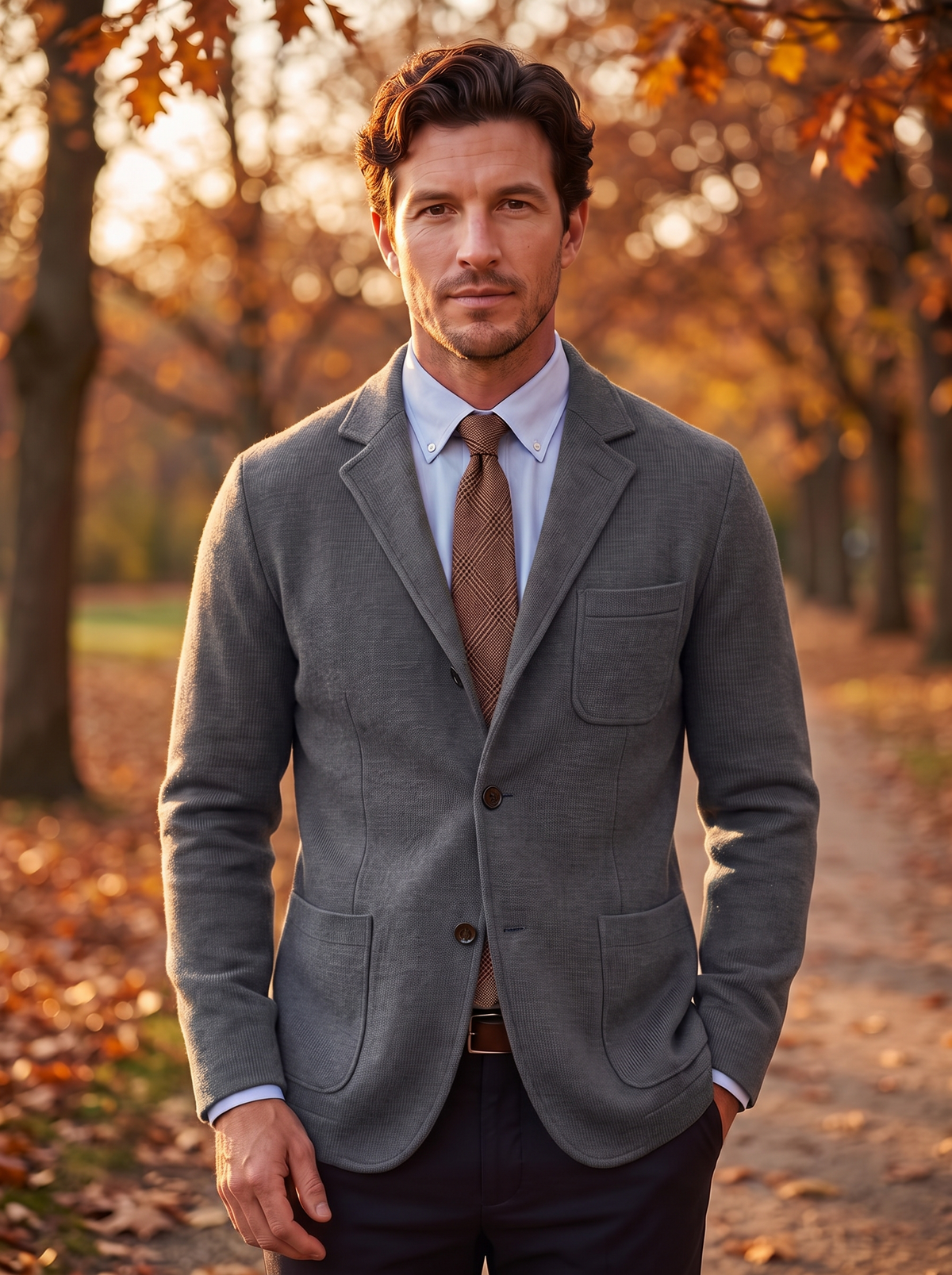Men's structured blazer with front pockets