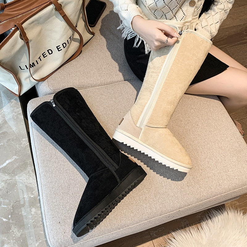 Bottes Mi-Mollet à Fermeture Latérale Femme