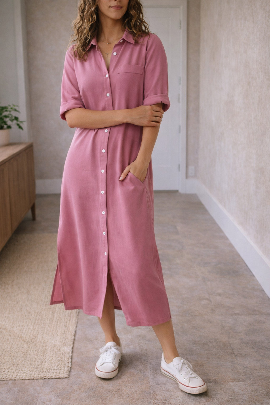 Comfortable midi dress for everyday styling