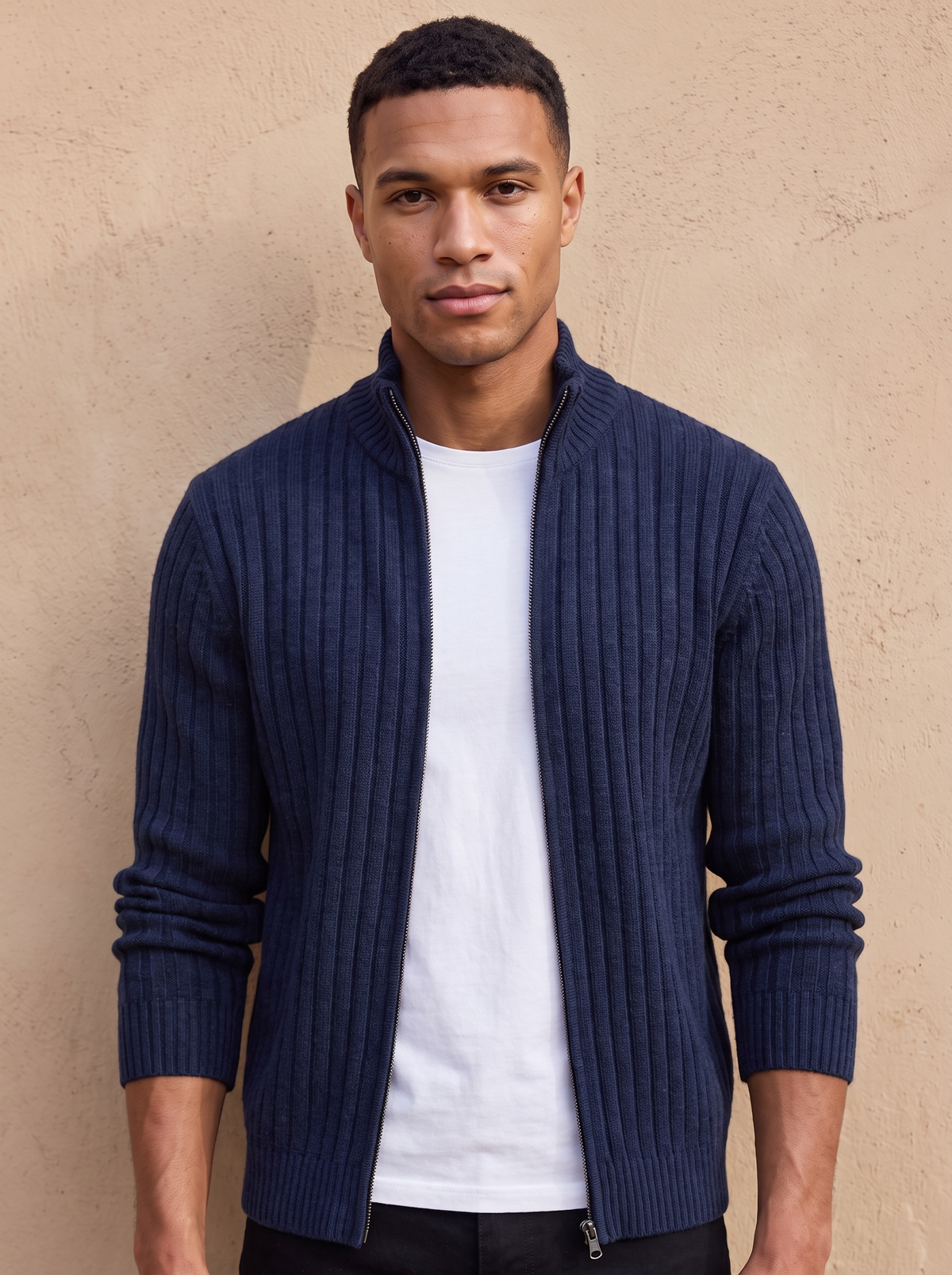 Ribbed knitwear for men