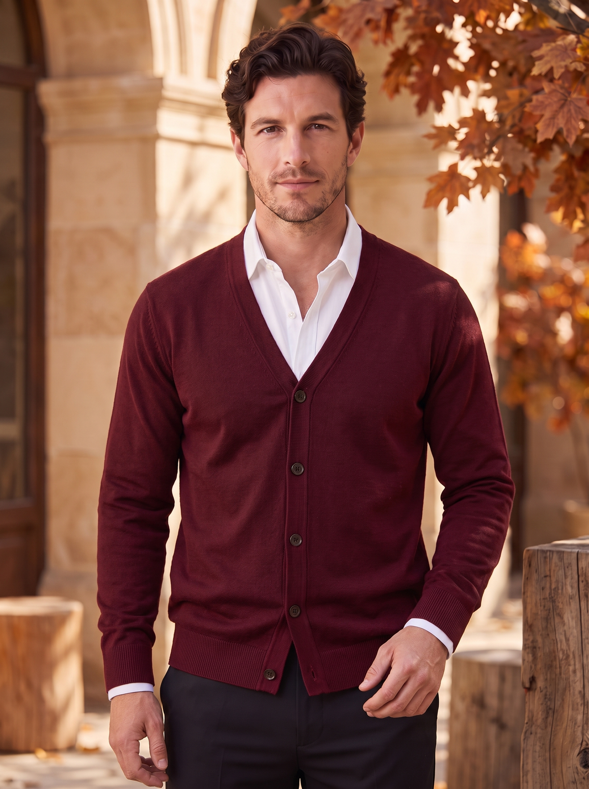Men's smart casual cardigan for fall