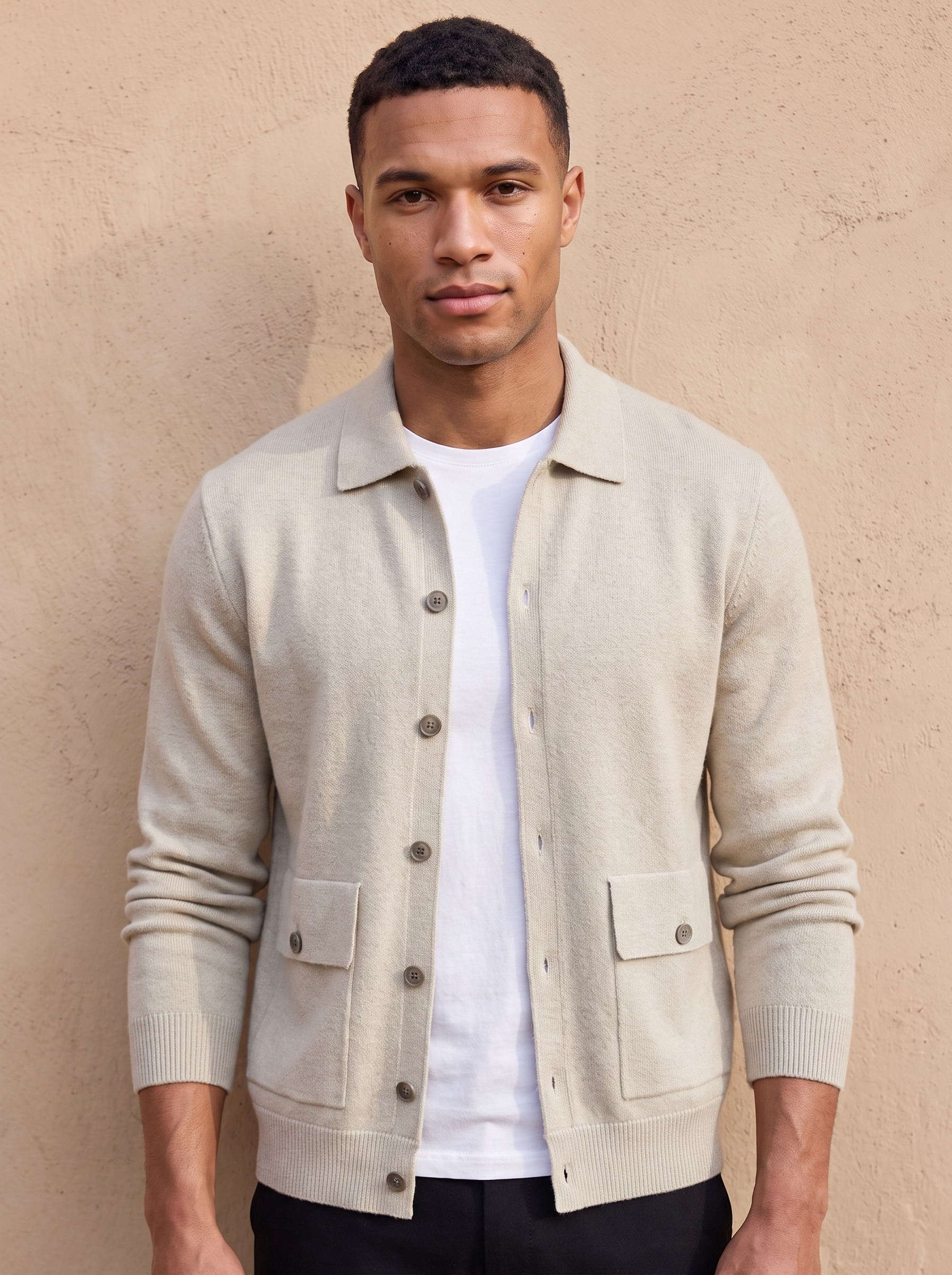 Cashmere button jacket men