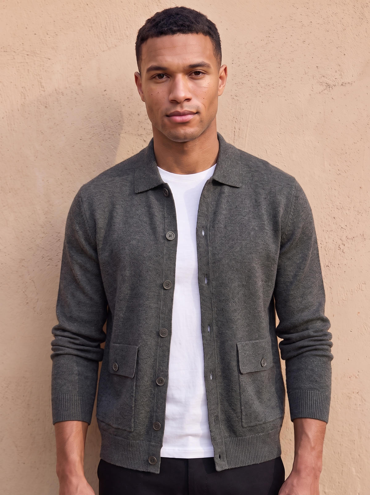 Men's button front jacket