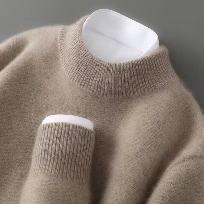 Wool jumper with ribbed crew neck and cuffs for everyday wear