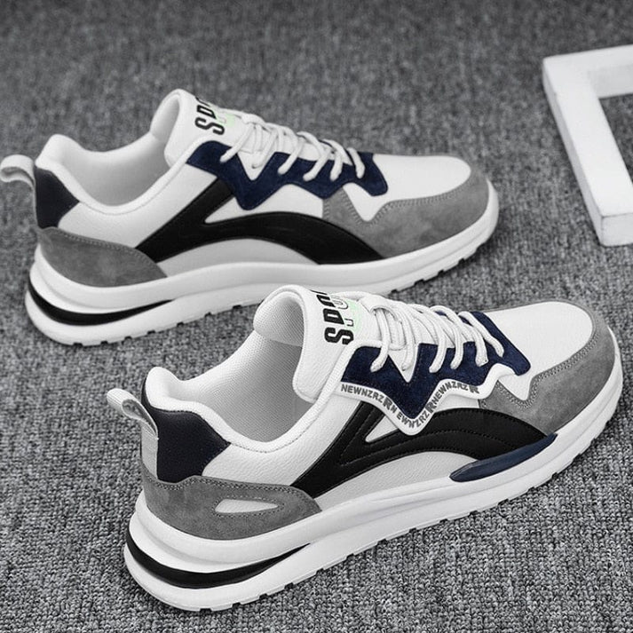 Top-down view of mesh sneaker showing lace-up closure and tongue detail