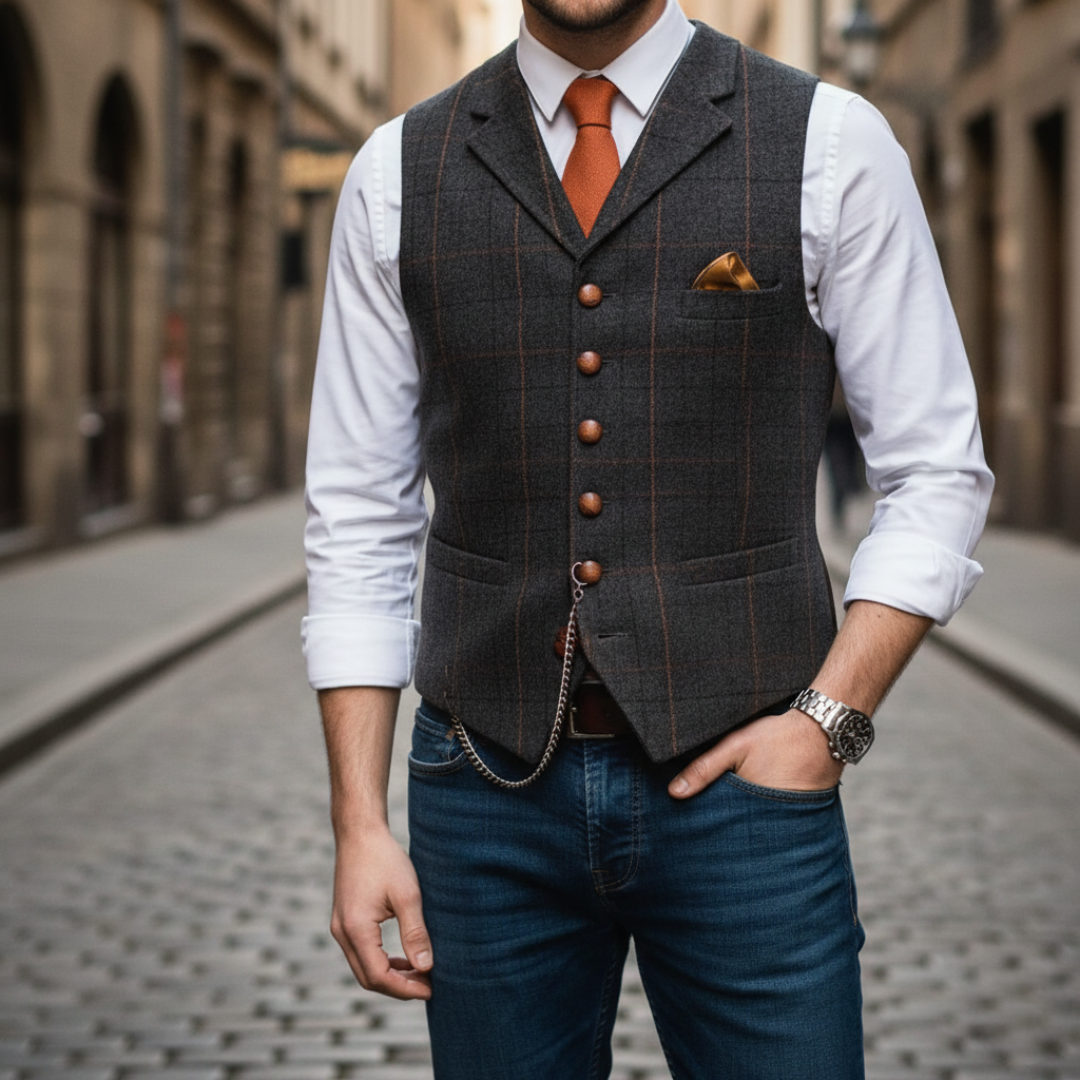 Formal waistcoat with button fastening and tailored fit
