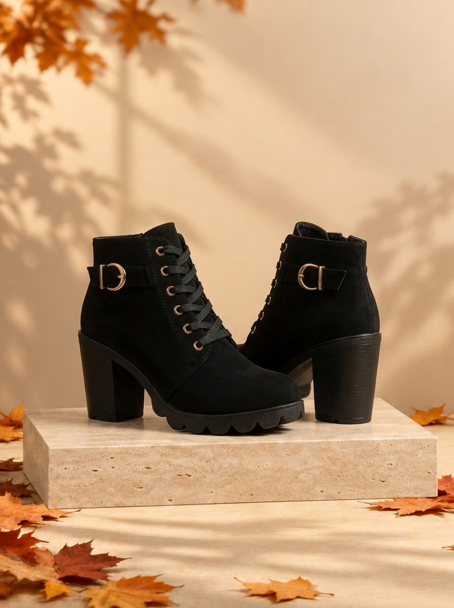 Women's chunky heeled ankle boots for autumn